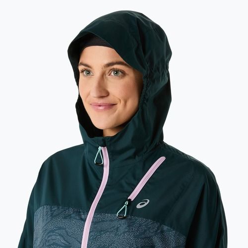 Geacă de alergare pentru femei ASICS Fujitrail Packable saxon green/light ube