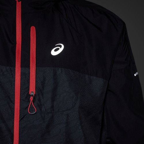 Geacă de alergare pentru bărbați ASICS Fujitrail Packable performance black/carrier grey