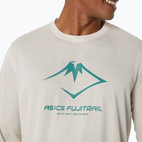 Longsleeve de alergare pentru bărbați ASICS Fujitrail Logo birch/white sage/rainy lake
