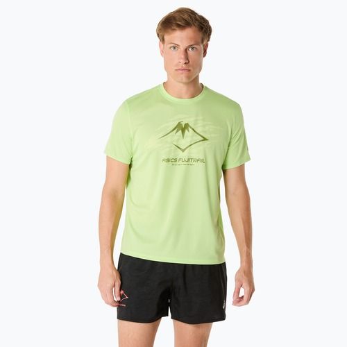 Tricou de alergare pentru bărbați ASICS Fujitrail Logo lime green/huddle yellow/cactus
