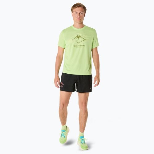Tricou de alergare pentru bărbați ASICS Fujitrail Logo lime green/huddle yellow/cactus