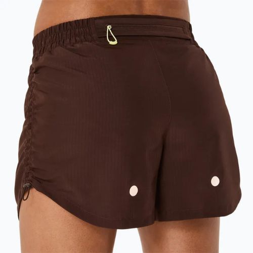 Pantaloni scurți de alergare pentru femei ASICS Nagino Run Adjustable 4IN coffee