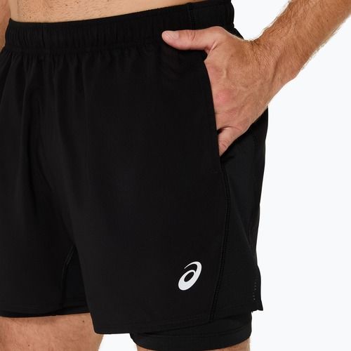 Pantaloni scurți de alergare pentru bărbați ASICS Core 2N1 5IN performance black/performance black