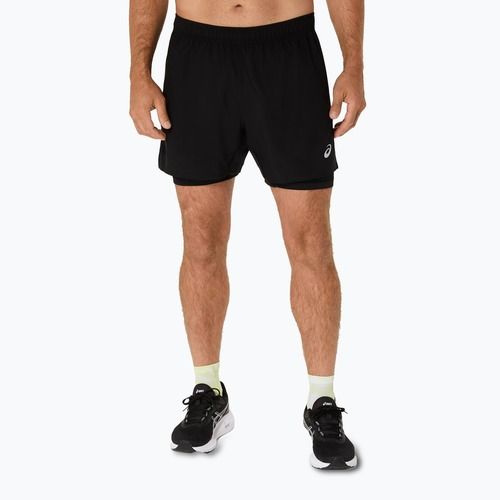Pantaloni scurți de alergare pentru bărbați ASICS Core 2N1 5IN performance black/performance black