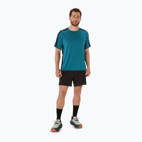 Tricou de alergare pentru bărbați ASICS Fujitrail Elite Top atlantis blue/saxon green