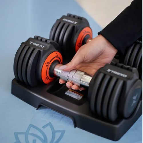 Set de haltere reglabile TREXO 2 x 5,75 kg negre
