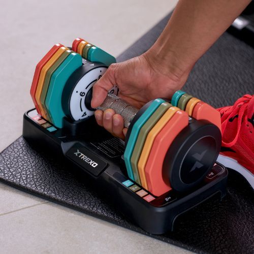 Set de haltere reglabile TREXO 2 x 10 kg multicolor
