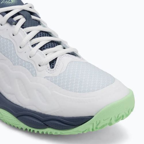 Încălțăminte de tenis pentru bărbați Mizuno Wave Enforce Court CC white/ vintage indigo/ neo mint