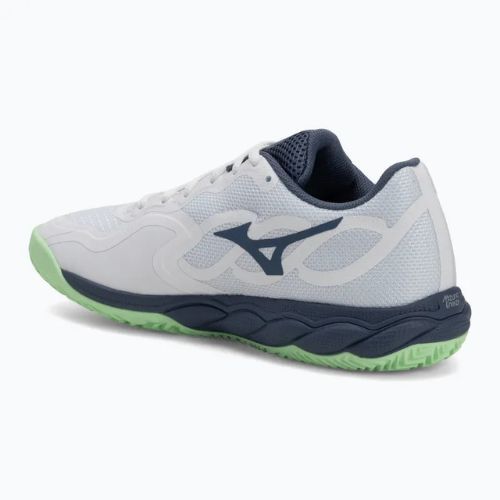 Încălțăminte de tenis pentru bărbați Mizuno Wave Enforce Court CC white/ vintage indigo/ neo mint