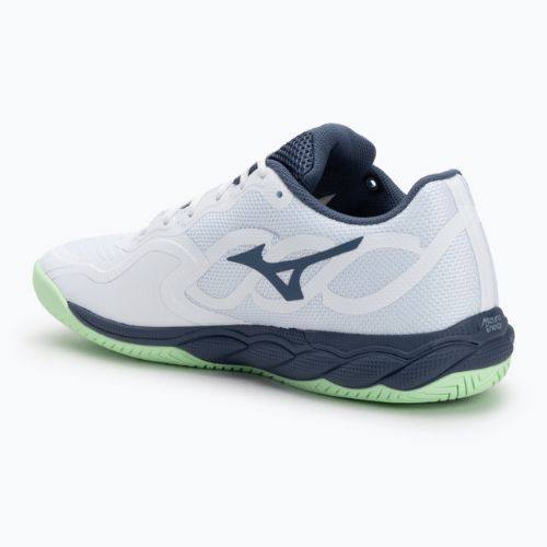 Încălțăminte de tenis pentru bărbați Mizuno Wave Enforce Court AC white/ vintage indigo/ neo mint