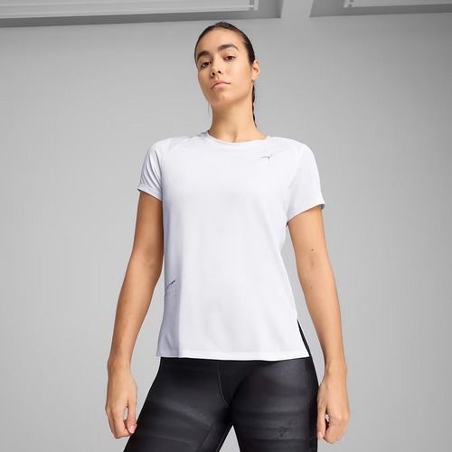 Tricou de alergare pentru femei  PUMA Run Graphic Mesh Tee puma white