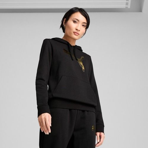 Hanorac pentru femei  PUMA  ESS Metalic Hoodie TR puma black/metallic gold