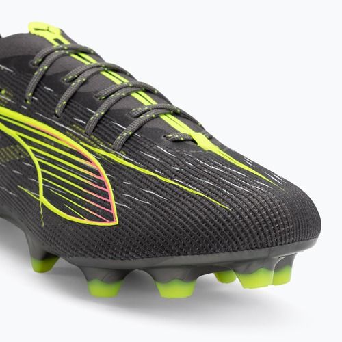 Încălțăminte de fotbal pentru bărbați PUMA Ultra 5 Ultimate FG matte aged silver/yellow alert/sun struck
