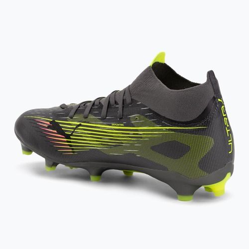 Încălțăminte de fotbal pentru bărbați PUMA Ultra 5 Match+ FG/AG matte aged silver/yellow alert/puma aged silver