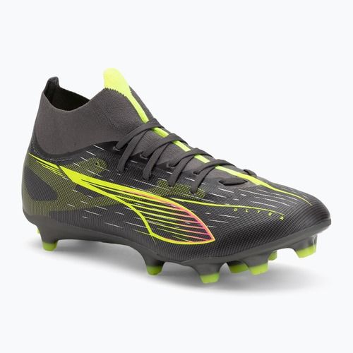 Încălțăminte de fotbal pentru bărbați PUMA Ultra 5 Match+ FG/AG matte aged silver/yellow alert/puma aged silver