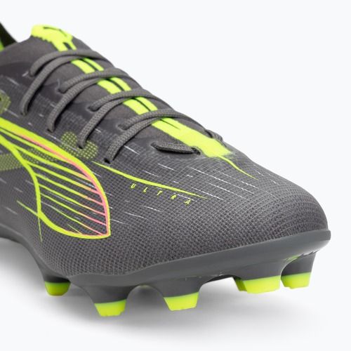 Încălțăminte de fotbal pentru copii PUMA Ultra 5 Pro FG/AG Jr matte aged silver/yellow alert/sun struck