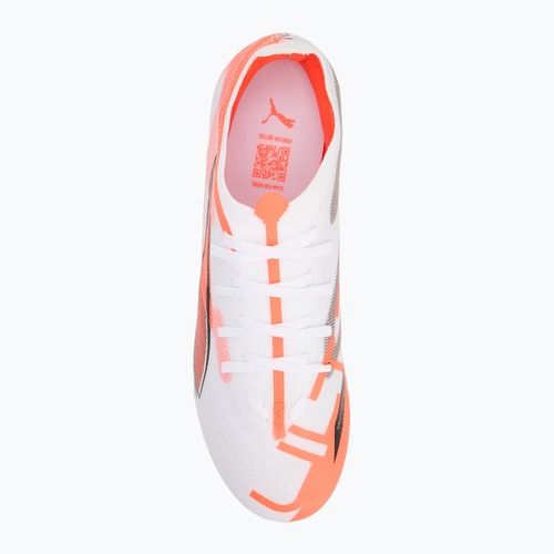 Încălțăminte de fotbal pentru bărbați PUMA Ultra 5 Match FG/AG puma white/puma black/glowing red