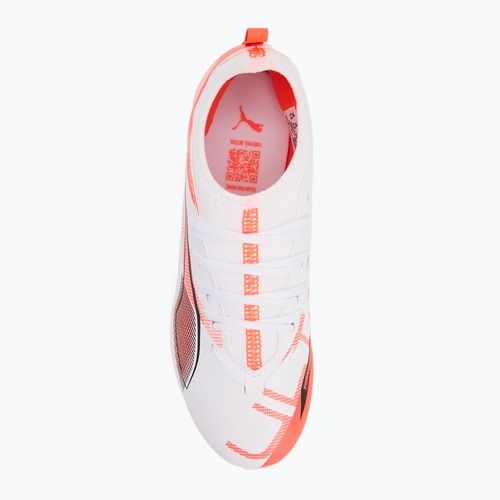 Încălțăminte de fotbal pentru copii PUMA Ultra 5 Match FG/AG Jr puma white/puma black/glowing red