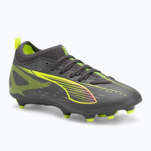 Încălțăminte de fotbal pentru copii PUMA Ultra 5 Match FG/AG Jr matte aged silver/yellow alert/puma aged silver