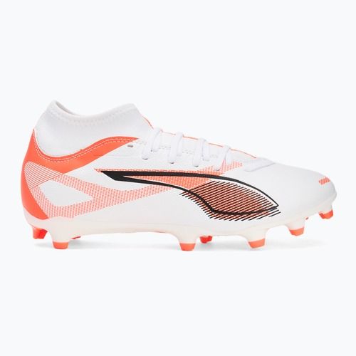 Încălțăminte de fotbal pentru bărbați PUMA Ultra 5 Play+ FG/AG puma white/puma black/glowing red