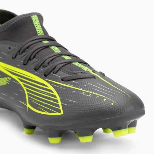 Încălțăminte de fotbal pentru bărbați PUMA Ultra 5 Play+ FG/AG matte aged silver/yellow alert/puma aged silver
