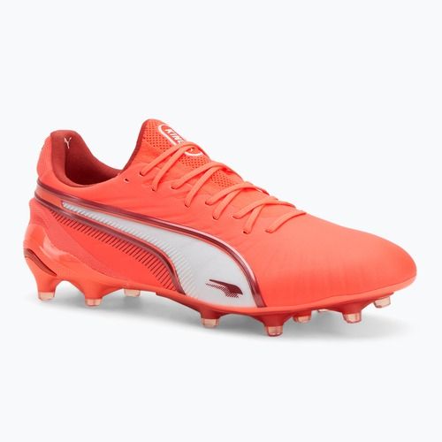 Încălțăminte de fotbal pentru bărbați PUMA King Ultimate FG/AG glowing red/puma white/red fire