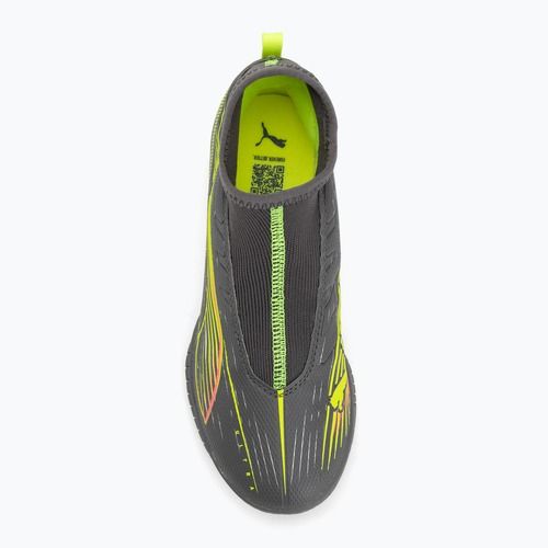 Încălțăminte de fotbal pentru copii  PUMA Ultra 5 Match+ LL TT + Mid Jr matte aged silver/yellow alert/puma aged silver