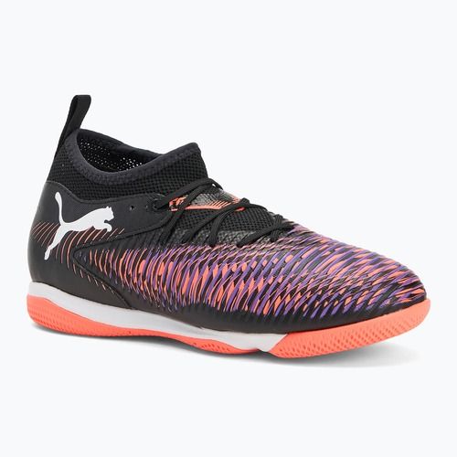 Încălțăminte de fotbal pentru copii PUMA Future 8 Match IT + Mid puma black/ puma white/ glowing red