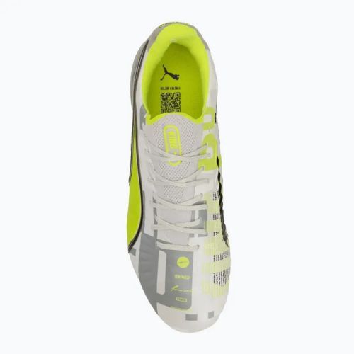 Încălțăminte de fotbal pentru bărbați  PUMA King Ultimate Forever FG/AG feather gray/electric lime/puma white/flat light gray