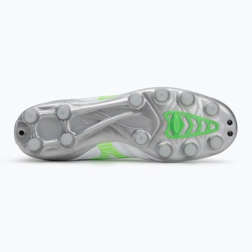 Încălțăminte de fotbal pentru bărbați Mizuno Morelia Neo IV Pro Md white/neon green/cool gray 3c