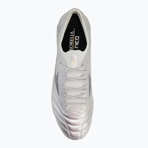 Încălțăminte de fotbal pentru bărbați Mizuno Morelia Neo IV β Elite Md galaxy silver/8605C/Cool gray 3c