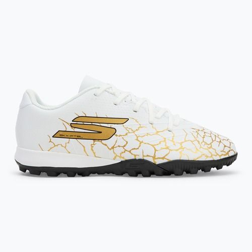 Încălțăminte de fotbal pentru copii SKECHERS Skx_1.5 Youth Jr TF white/gold