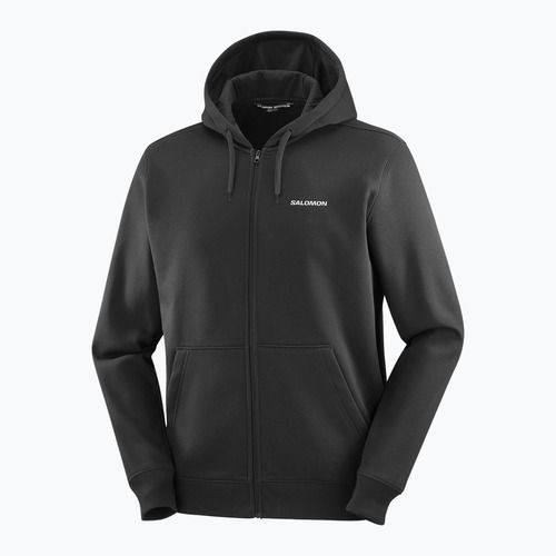Hanorac pentru bărbați Salomon Logo Full Zip Hoodie deep black
