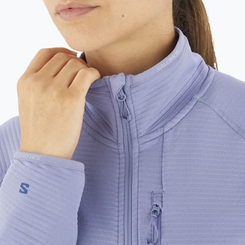 Bluză de trekking pentru femei Salomon Lightwarm Full Zip blue granite