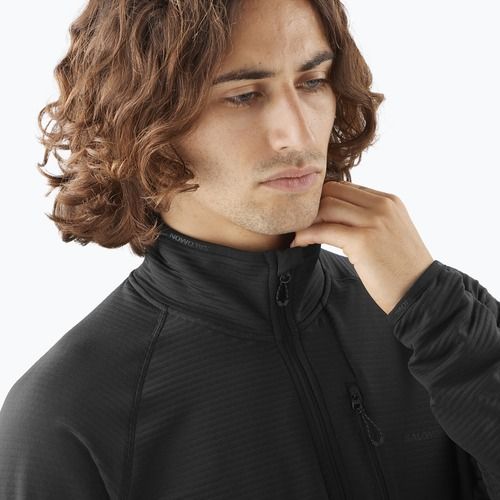 Bluză de trekking pentru bărbați Salomon Lightwarm Full Zip deep black