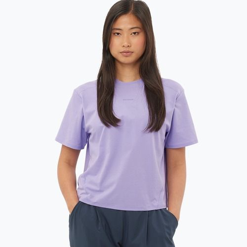Tricou pentru femei Salomon Trackline Tee SS violet tulip