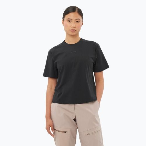 Tricou pentru femei Salomon Trackline Tee SS deep black