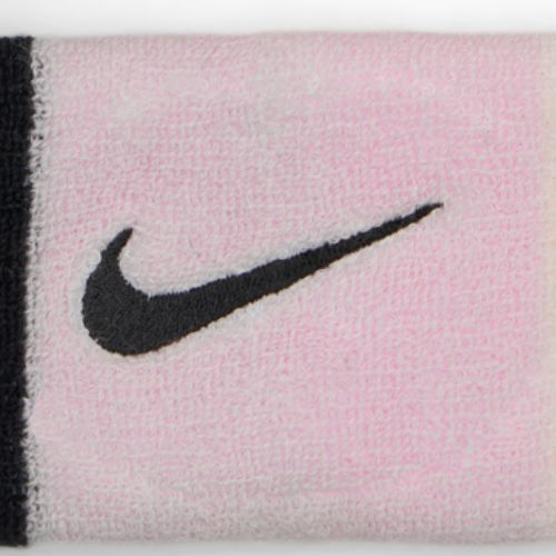 Manșetă pentru încheietură Nike Swoosh Doublewide Wristbands 2 szt. pink foam/coconut milk/black