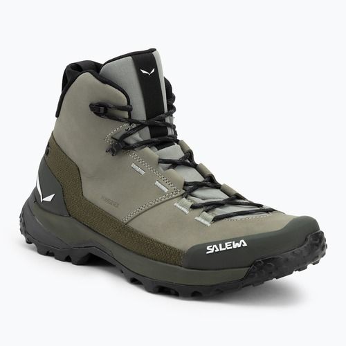 Salewa cizme de trekking pentru bărbați Puez Leather Mid Ptx shadow / dark olive