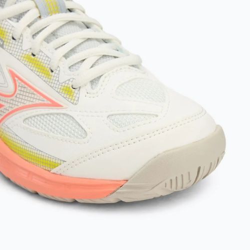 Încălțăminte de tenis pentru femei Mizuno Break Shot 4 AC snow white/ neon flame/ ghost gray