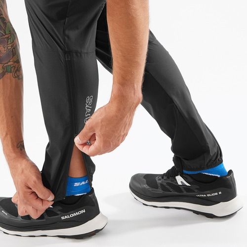 Pantaloni de alergare pentru bărbați Salomon Bonatti Trail deep black