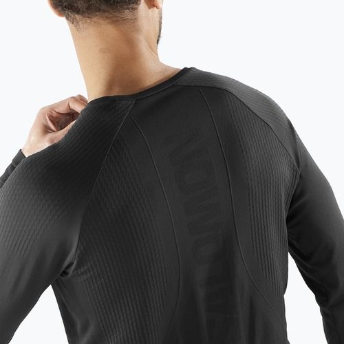 Longsleeve de alergare pentru bărbați Salomon Sense Aero Seamless Tee deep black