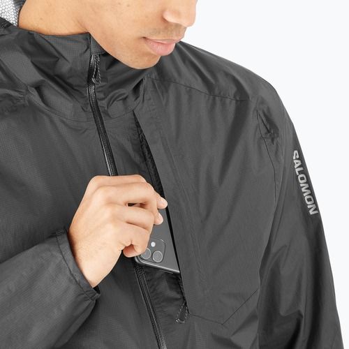 Geacă de alergare pentru bărbați Salomon Bonatti Waterproof deep black