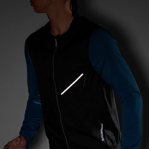 Vestă de alergare pentru bărbați Salomon Sense Aero Wind deep black