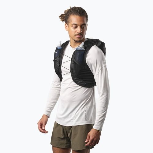 Vestă de alergare Salomon Active Skin 12 No Flasks black/metal