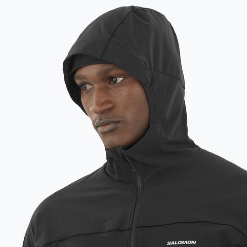 Bluză de alergare pentru bărbați  Salomon Sense Aero Hybrid Half Zip Hooded deep black