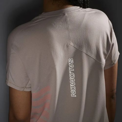 Tricou de alergare pentru femei Salomon Sense Aero Tee GFX etherea/neon flame