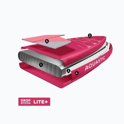 Set placă SUP gonflabilă AQUASTIC Touring 11'6" pink