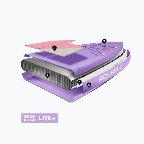 Set placă SUP gonflabilă AQUASTIC Touring 11'6" purple