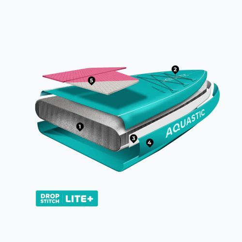 Set placă SUP gonflabilă AQUASTIC Touring 11'6" green